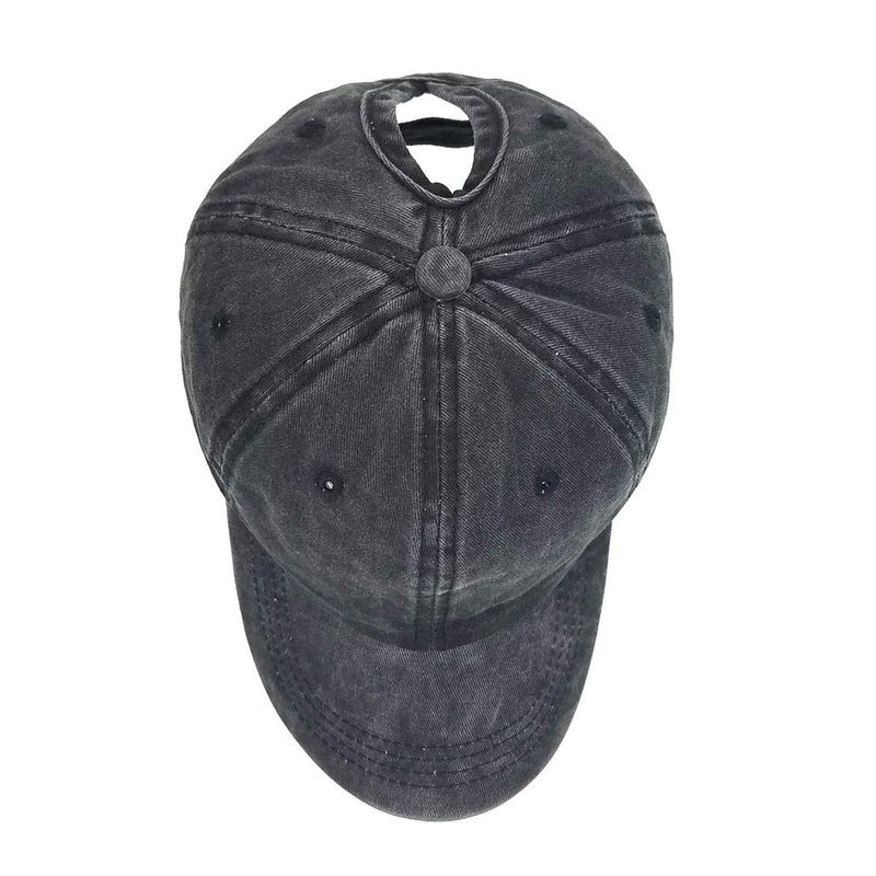 Eohak Ponytail Baseball Hat Distressed Retro Washed Womens Twill - Image 5